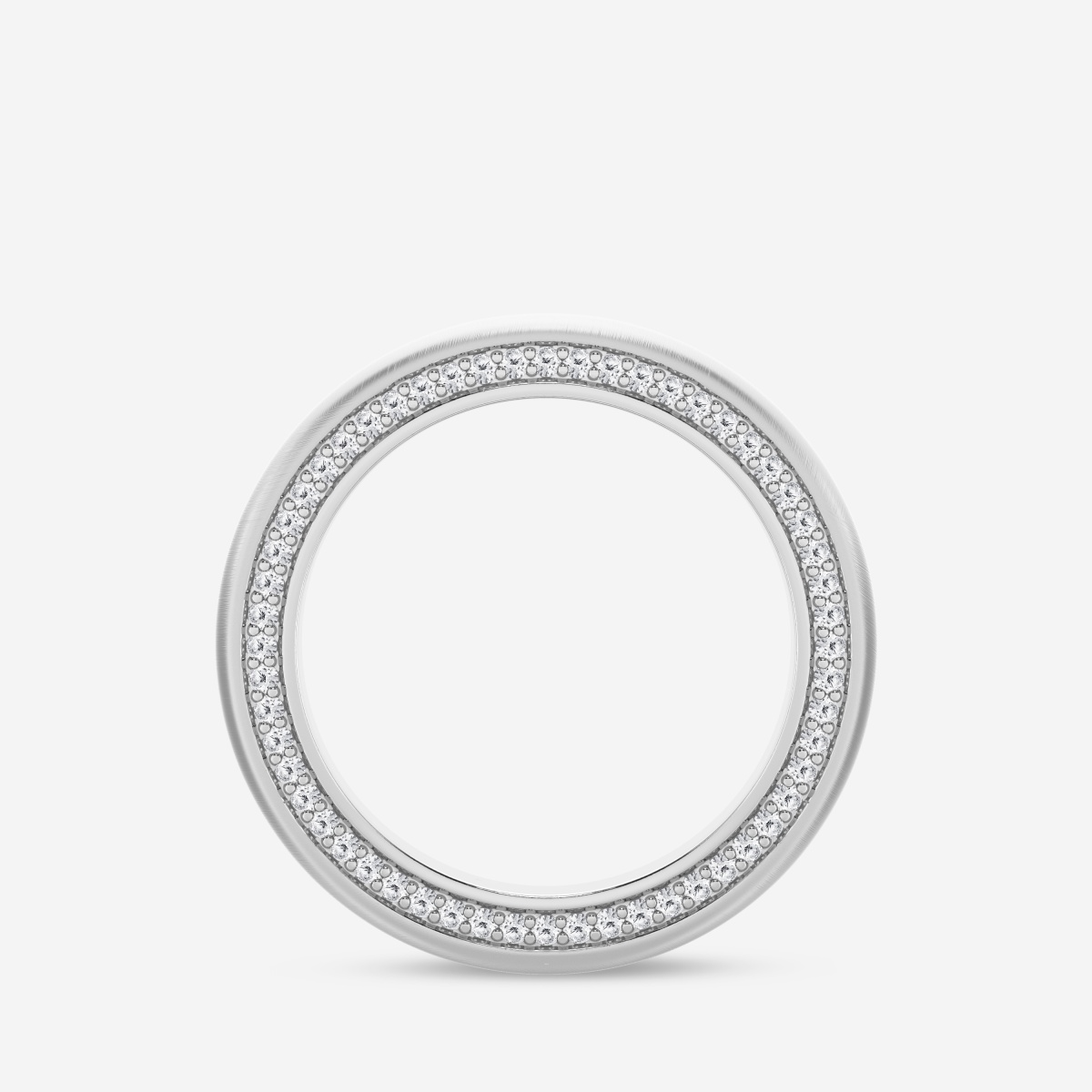 Additional Image 1 for  2/3 ctw Round Lab Grown Diamond 4mm Domed Satin Finish Eternity Band